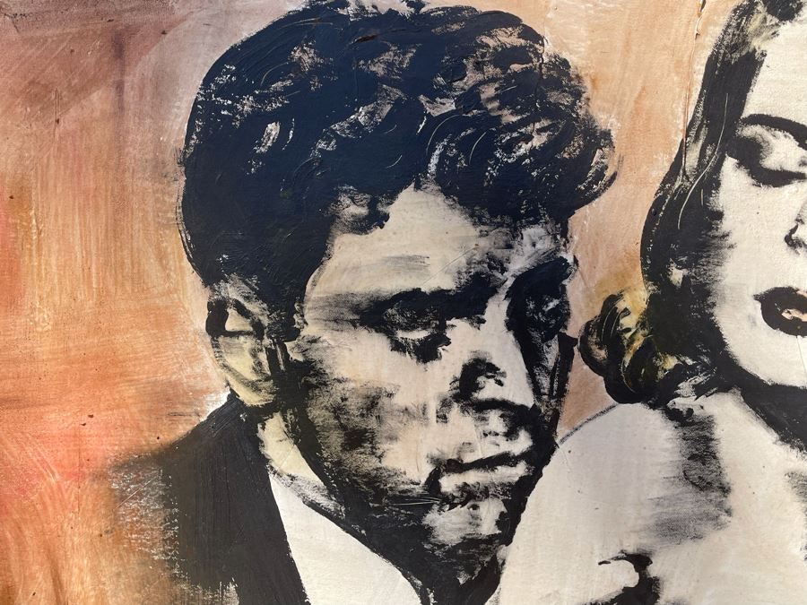 Large Patrick McCarthy Original Signed Silk Screen Mixed Media Artwork On Canvas Titled 'Film Noir' Pop Culture Art (Signed On Back L.A. 2000) 54.5 X 42.5 [Photo 6]