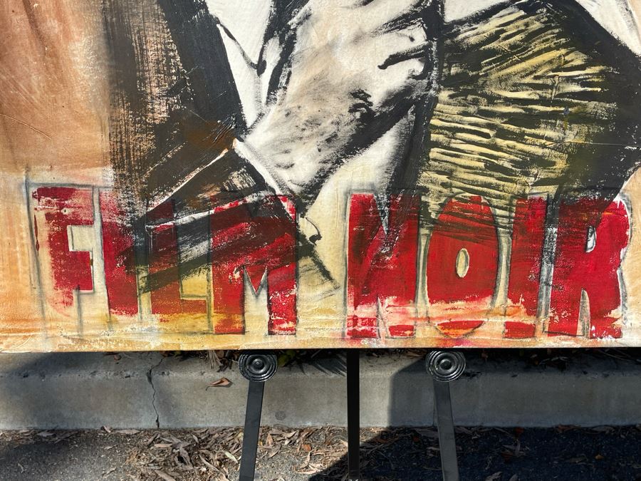 Large Patrick McCarthy Original Signed Silk Screen Mixed Media Artwork On Canvas Titled 'Film Noir' Pop Culture Art (Signed On Back L.A. 2000) 54.5 X 42.5 [Photo 8]