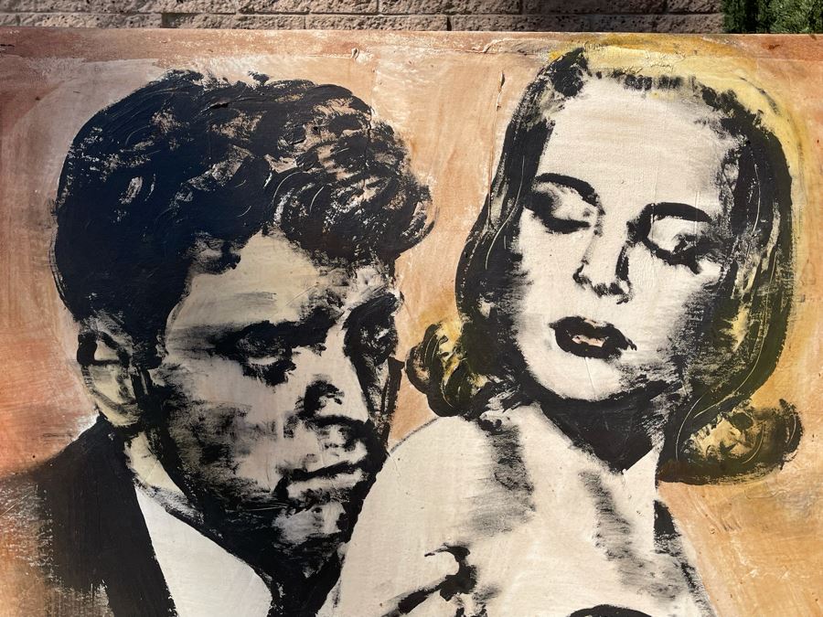 Large Patrick McCarthy Original Signed Silk Screen Mixed Media Artwork On Canvas Titled 'Film Noir' Pop Culture Art (Signed On Back L.A. 2000) 54.5 X 42.5 [Photo 5]