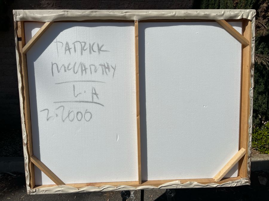 Large Patrick McCarthy Original Signed Silk Screen Mixed Media Artwork On Canvas Titled 'Film Noir' Pop Culture Art (Signed On Back L.A. 2000) 54.5 X 42.5 [Photo 13]