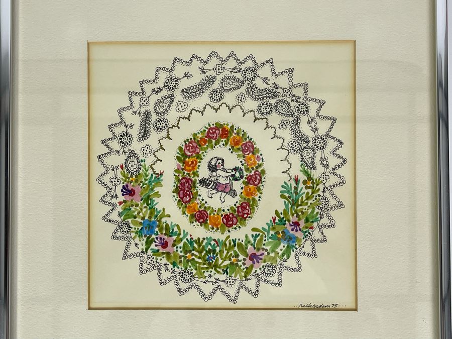 Framed Original Richardson 1975 Cupid Artwork 7.25 X 7.25 [Photo 2]