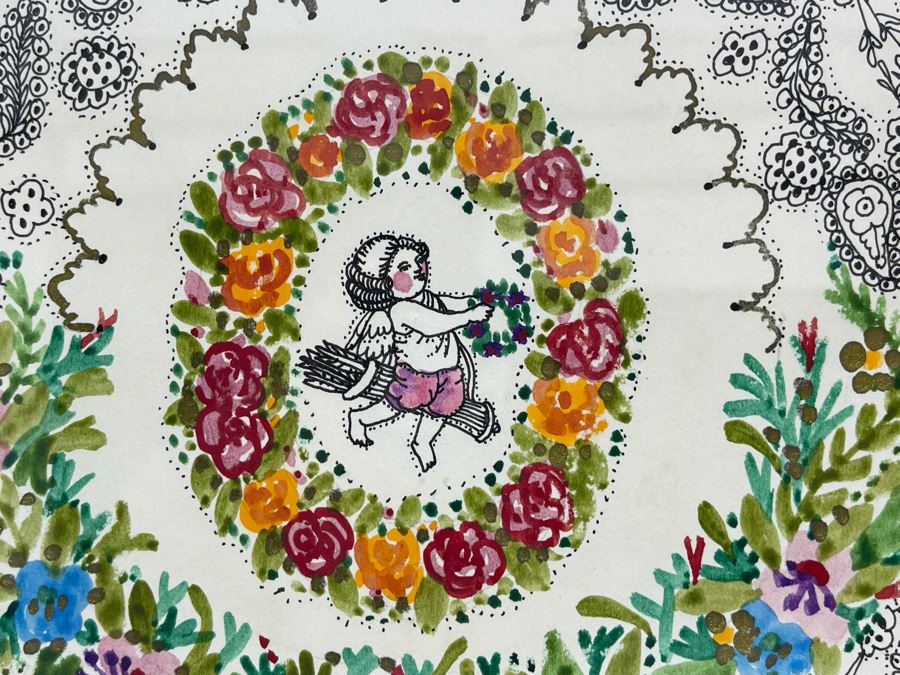 Framed Original Richardson 1975 Cupid Artwork 7.25 X 7.25 [Photo 5]