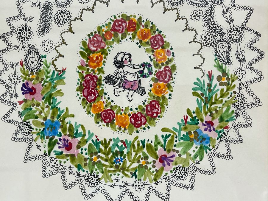 Framed Original Richardson 1975 Cupid Artwork 7.25 X 7.25 [Photo 4]