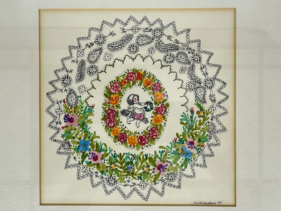 Framed Original Richardson 1975 Cupid Artwork 7.25 X 7.25 [Photo 3]