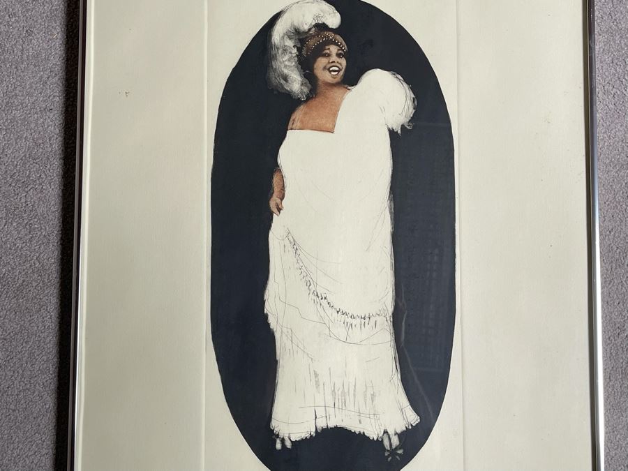 Susan Dysinger Color Etching And Aquatint Print Titled “Empress Of The Blues” Hand Signed Limited Edition 1977 Framed 11.5 X 24 [Photo 7]