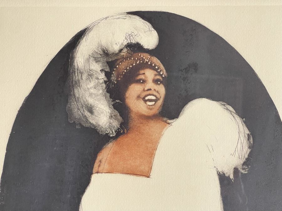 Susan Dysinger Color Etching And Aquatint Print Titled “Empress Of The Blues” Hand Signed Limited Edition 1977 Framed 11.5 X 24 [Photo 5]