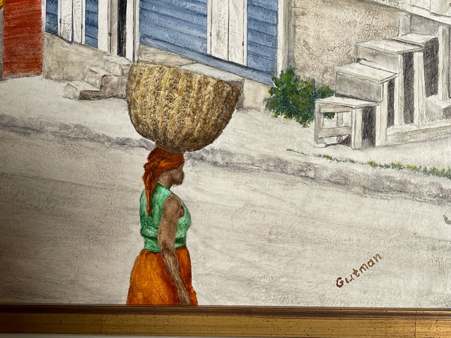 Framed Original Painting Signed Gutman 18 X 24 [Photo 4]