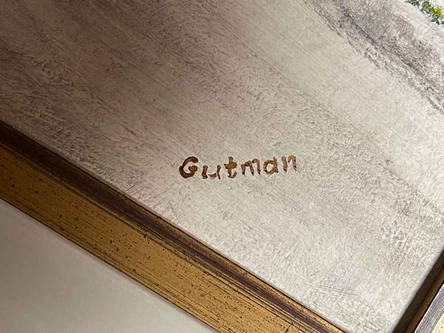 Framed Original Painting Signed Gutman 18 X 24 [Photo 5]