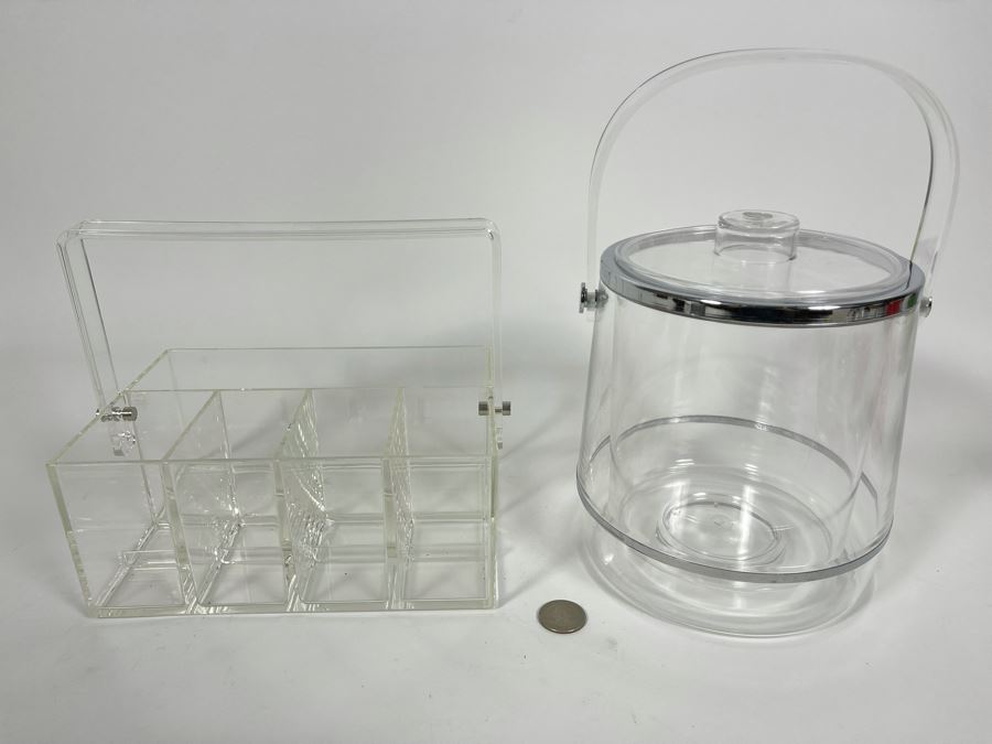 Acrylic Ice Bucket With Tongs And Acrylic Case With Handle [Photo 1]