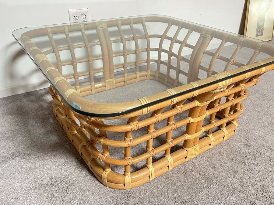 Brown Jordan Rattan Coffee Table 36W X 36D [Photo 6]