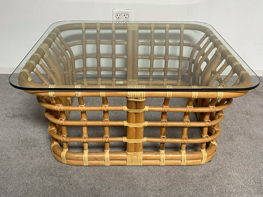 Brown Jordan Rattan Coffee Table 36W X 36D [Photo 4]