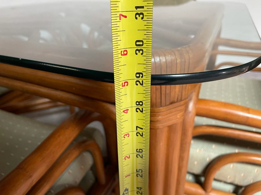 Brown Jordan Rattan Dining Set With Table And Four Chairs 40W X 40D X 29H  [Photo 19]