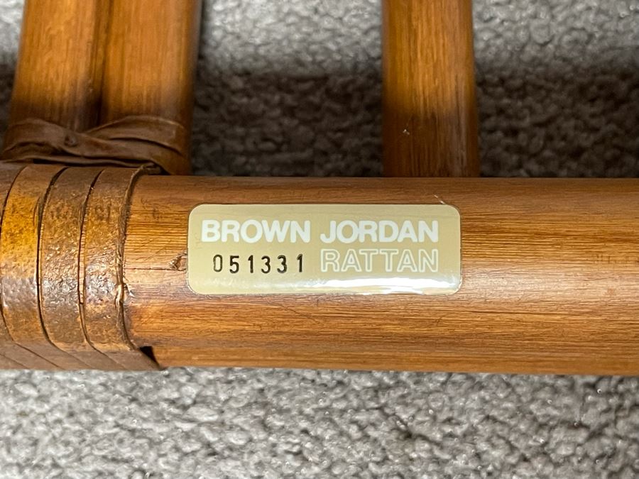 Brown Jordan Rattan Side Table (Needs Glass Top) 27W X 21D X 21H  [Photo 6]