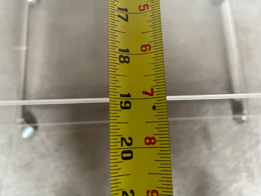 Lucite Table With Shelf On Casters 27W X 19D X 22H [Photo 8]