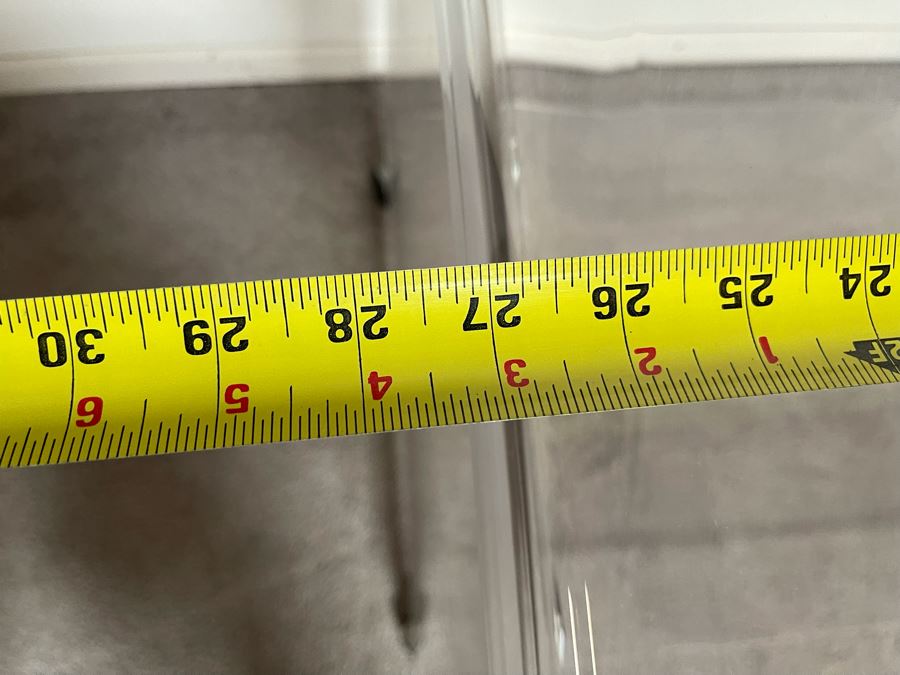 Lucite Table With Shelf On Casters 27W X 19D X 22H [Photo 7]