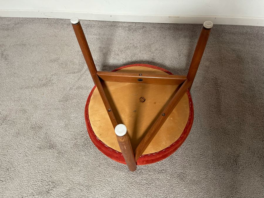 Mid-Century Modern Danish Teak Stool By Hugo Frandsen HF Spottrup 20W X 16H [Photo 10]