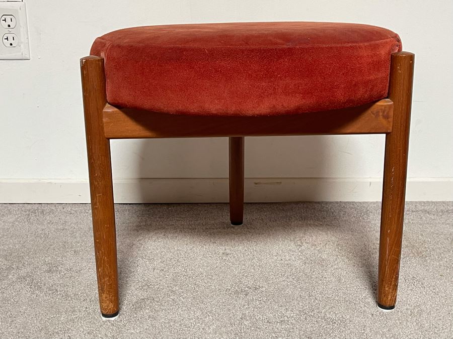 Mid-Century Modern Danish Teak Stool By Hugo Frandsen HF Spottrup 20W X 16H [Photo 5]