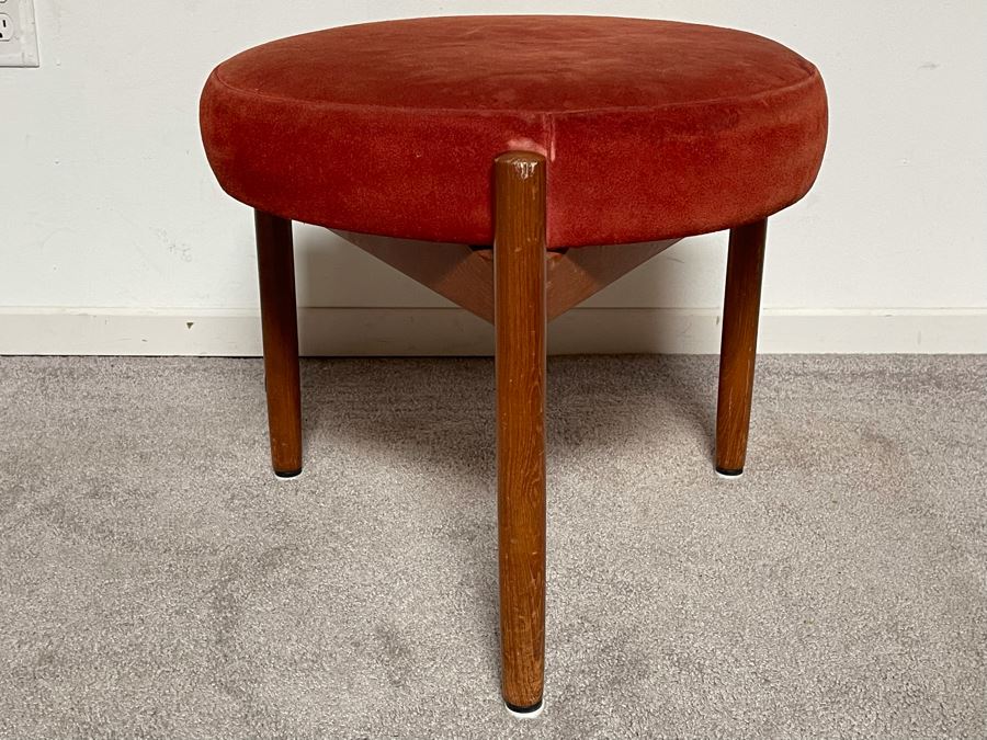 Mid-Century Modern Danish Teak Stool By Hugo Frandsen HF Spottrup 20W X 16H [Photo 7]