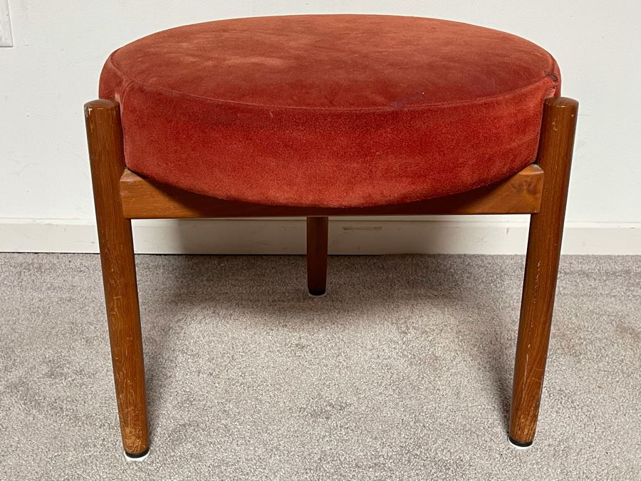 Mid-Century Modern Danish Teak Stool By Hugo Frandsen HF Spottrup 20W X 16H [Photo 4]