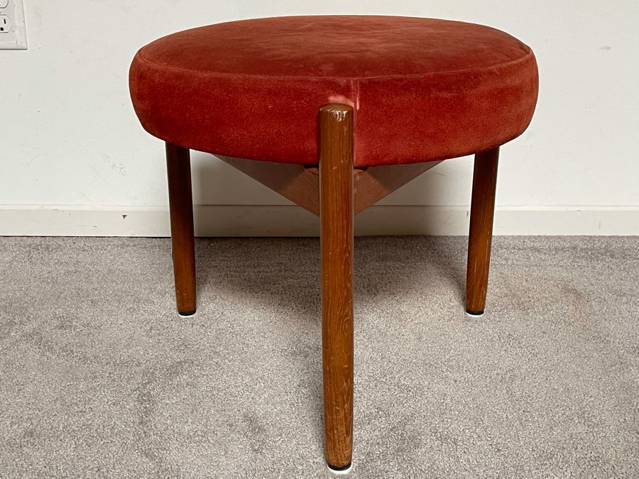 Mid-Century Modern Danish Teak Stool By Hugo Frandsen HF Spottrup 20W X 16H [Photo 6]