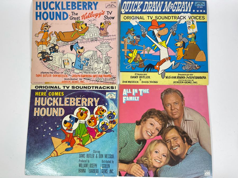 Vintage Vinyl Records: Hanna-Barbera Huckleberry Hound, Quick Draw McGraw, All In The Family [Photo 2]