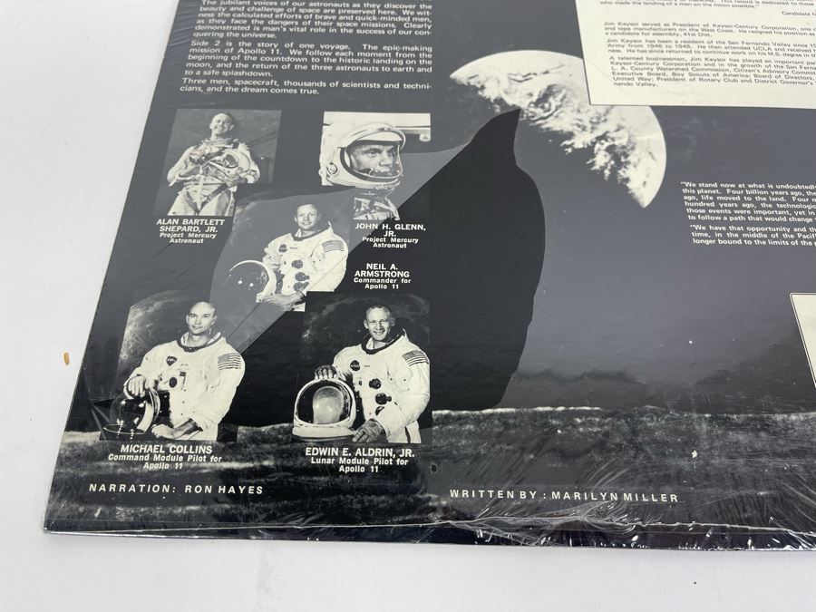 1960s Sealed Record We Came In Peace For All Mankind Record Man On Moon (Seal Slightly Torn On Back - See Photo) [Photo 3]
