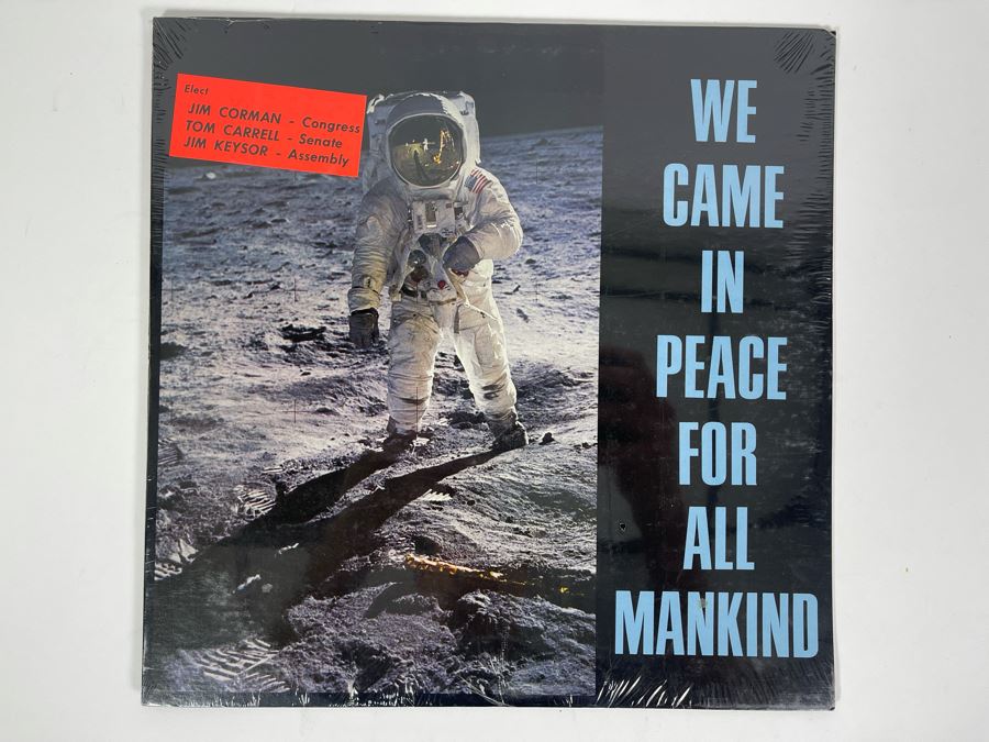 1960s Sealed Record We Came In Peace For All Mankind Record Man On Moon (Seal Slightly Torn On Back - See Photo)