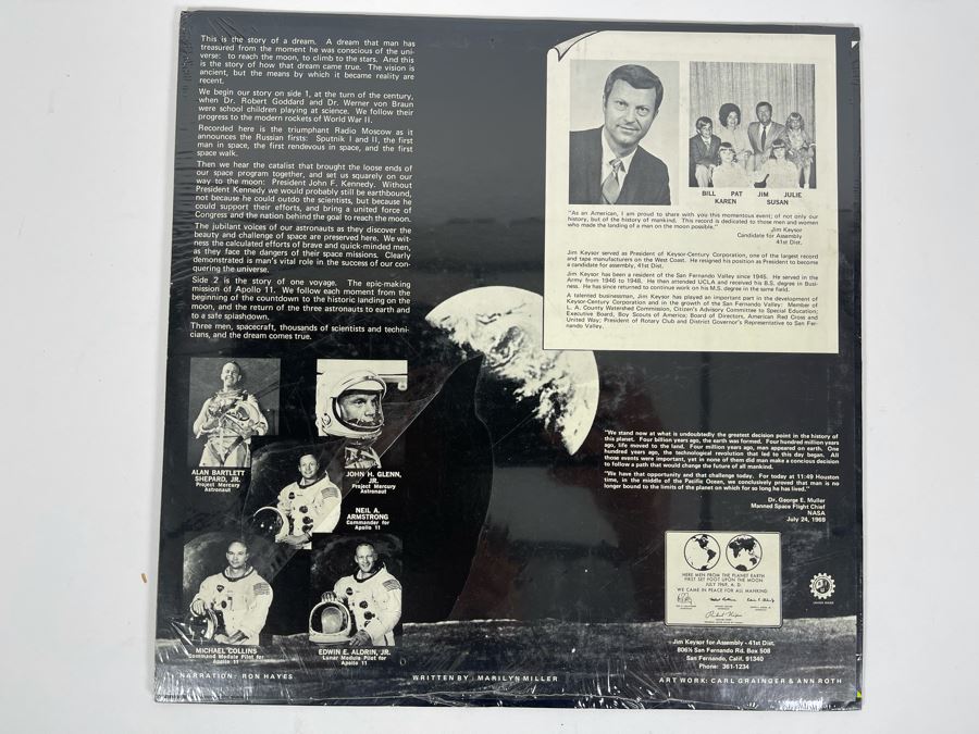 1960s Sealed Record We Came In Peace For All Mankind Record Man On Moon (Seal Slightly Torn On Back - See Photo) [Photo 4]