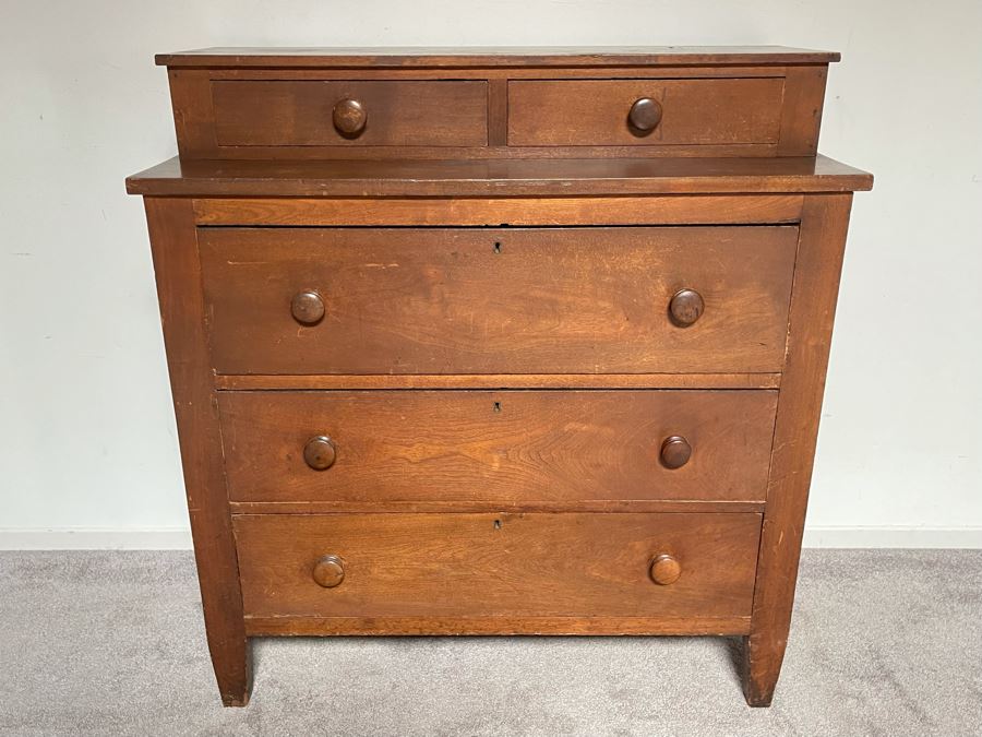 Vintage Wooden 5-Drawer Chest Of Drawers Dresser 41W X 19D X 43H [Photo 2]