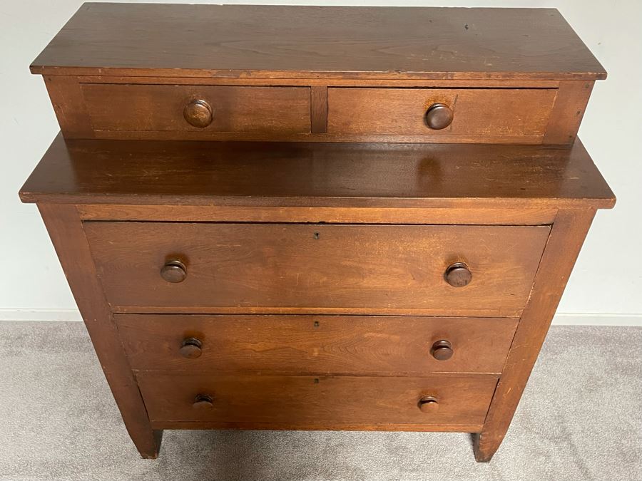 Vintage Wooden 5-Drawer Chest Of Drawers Dresser 41W X 19D X 43H [Photo 4]