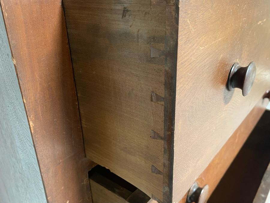 Vintage Wooden 5-Drawer Chest Of Drawers Dresser 41W X 19D X 43H [Photo 7]