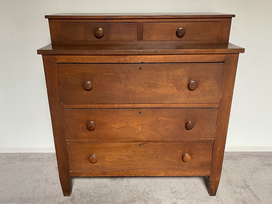 Vintage Wooden 5-Drawer Chest Of Drawers Dresser 41W X 19D X 43H [Photo 3]