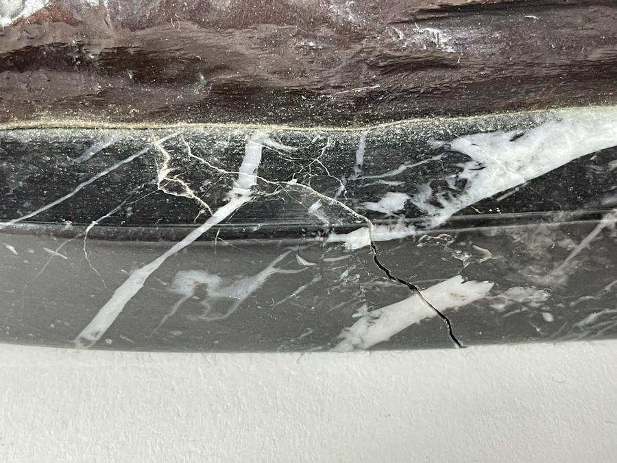 Frederic Remington Bronze Statue On Cracked Marble Base From Collectors West Inc Titled 'Coming Through The Rye' Cowboys Riding Horses 11W X 10D X 10.5H (Heavy) [Photo 24]