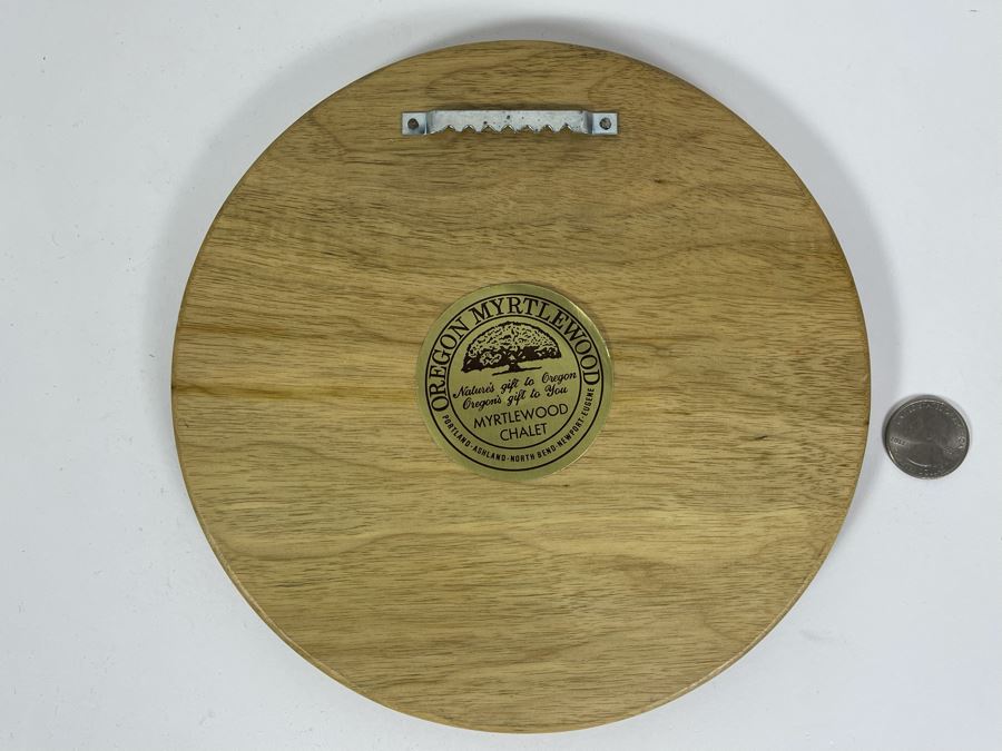 Vintage Original Native American Painting Of Black Belly Cheyenne On Oregon Myrtlewood Round Plaque 8R [Photo 6]