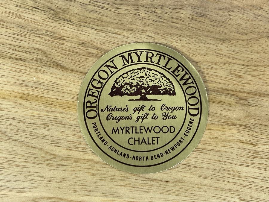 Vintage Original Native American Painting Of Black Belly Cheyenne On Oregon Myrtlewood Round Plaque 8R [Photo 7]