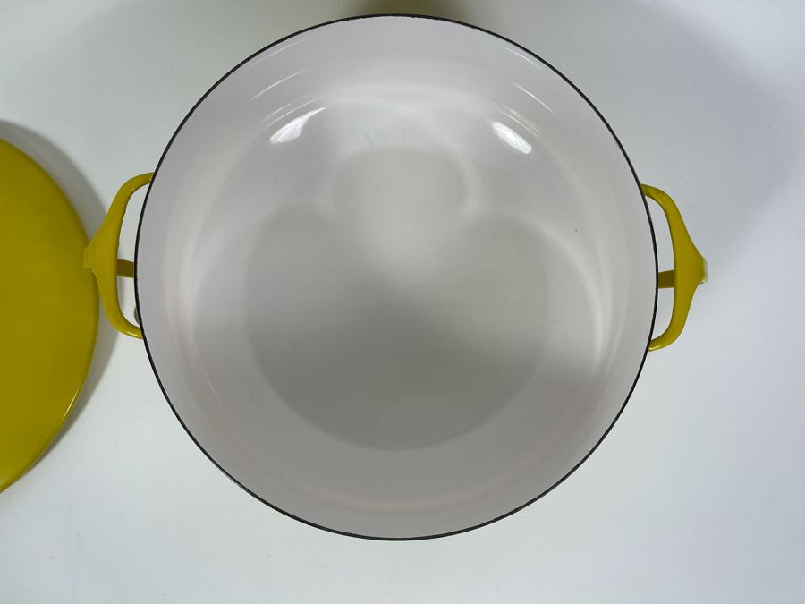Dansk Design Enamel Handled Pot Dutch Oven With Lid Yellow France 15W X 6.5H [Photo 6]