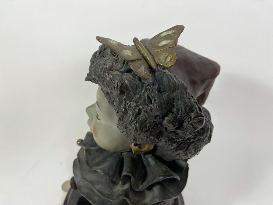 Artist Renée 1992 Limited Edition Bronze Bust Titled 'L'Enfant Peirrot' 4 Of 24 8'W X 12.5'H [Photo 9]