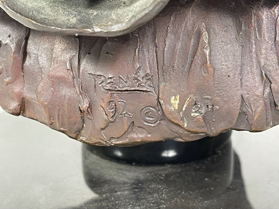 Artist Renée 1992 Limited Edition Bronze Bust Titled 'L'Enfant Peirrot' 4 Of 24 8'W X 12.5'H [Photo 11]