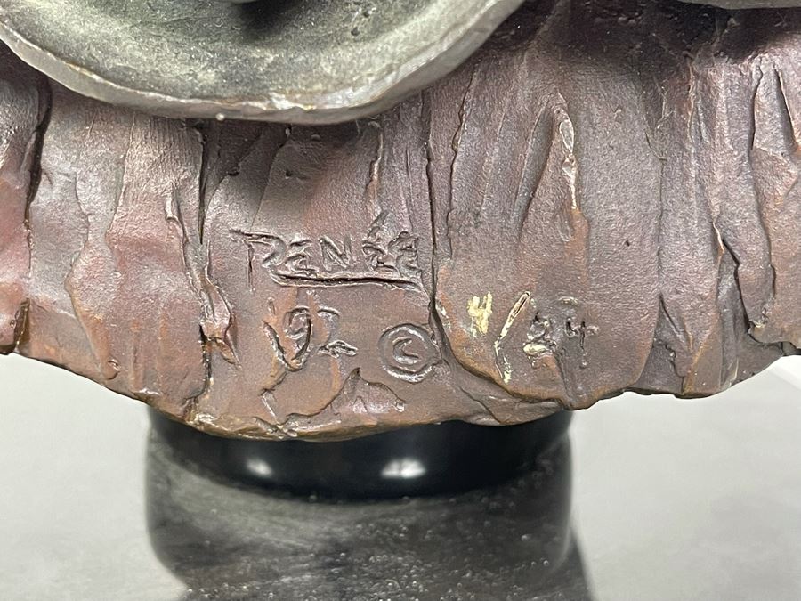 Artist Renée 1992 Limited Edition Bronze Bust Titled 'L'Enfant Peirrot' 4 Of 24 8'W X 12.5'H [Photo 12]