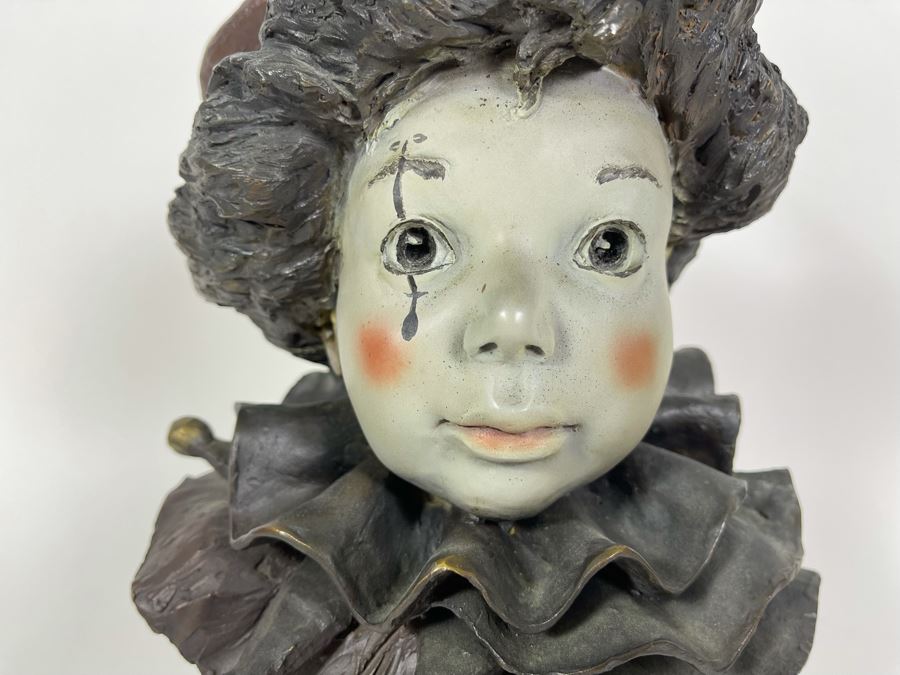 Artist Renée 1992 Limited Edition Bronze Bust Titled 'L'Enfant Peirrot' 4 Of 24 8'W X 12.5'H [Photo 5]