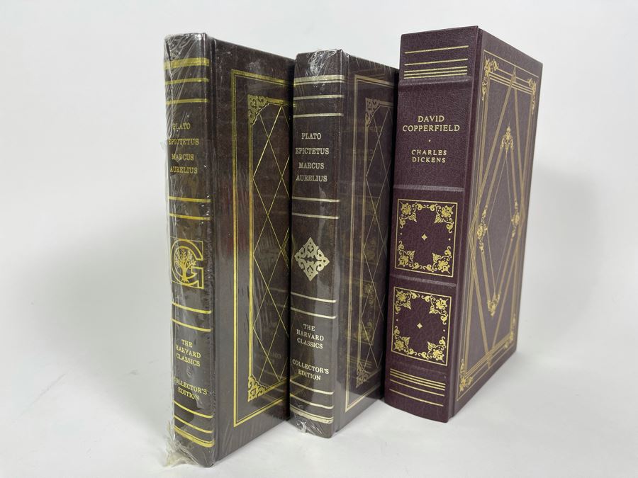Pair Of Sealed The Harvard Classics Collector's Edition Books Plato Epictetus Marcus Aurelius And Charles Dickens David Copperfield The Franklin Library Book [Photo 2]
