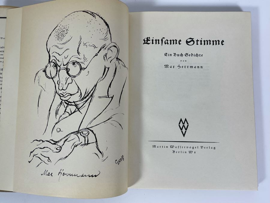 Max Herrmann German Poems Book Einsame Stimme Ein Buch Gedichte Published By Martin Wasservogel Verlag Berlin [Photo 6]