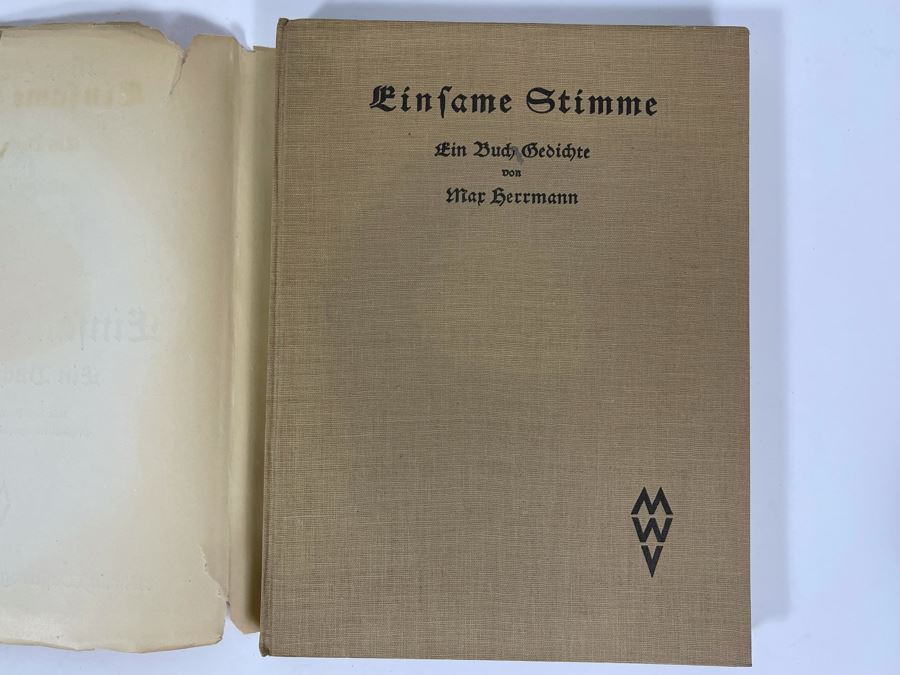Max Herrmann German Poems Book Einsame Stimme Ein Buch Gedichte Published By Martin Wasservogel Verlag Berlin [Photo 5]