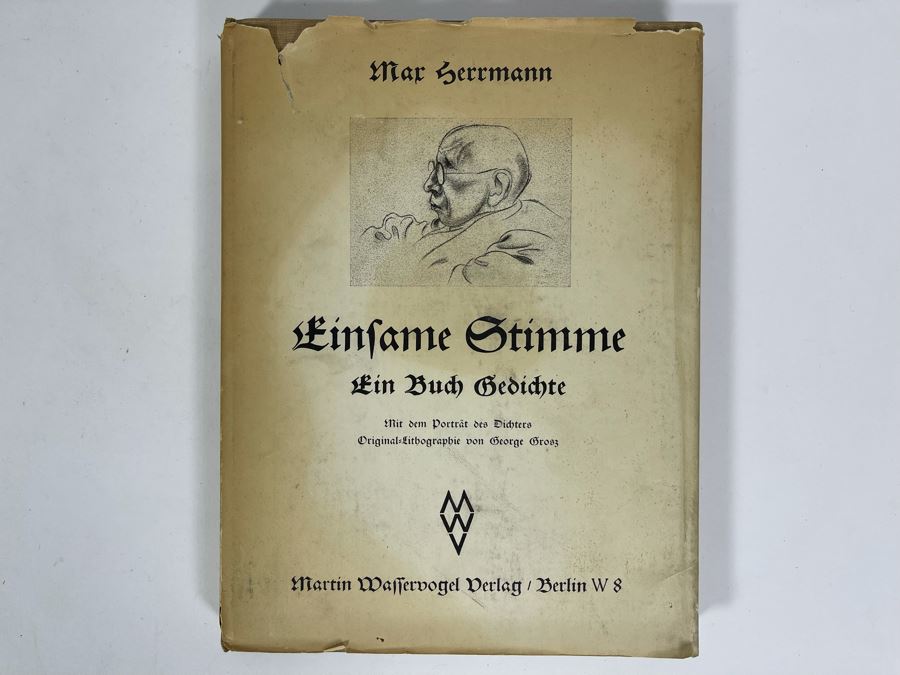 Max Herrmann German Poems Book Einsame Stimme Ein Buch Gedichte Published By Martin Wasservogel Verlag Berlin