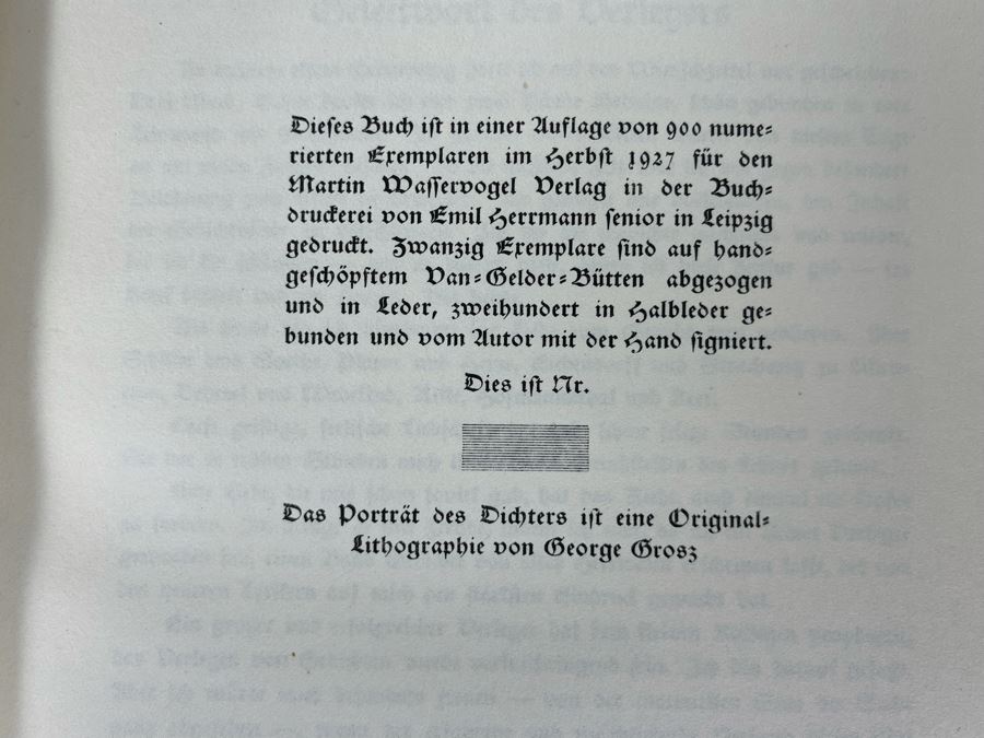 Max Herrmann German Poems Book Einsame Stimme Ein Buch Gedichte Published By Martin Wasservogel Verlag Berlin [Photo 7]