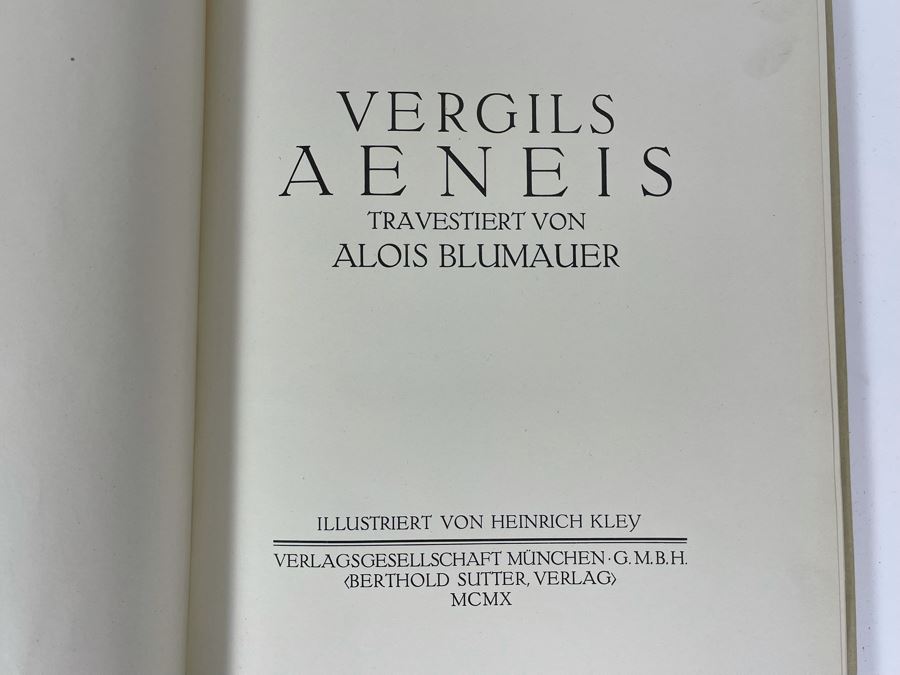 Vergils Aeneis German Book With Illustrations By Heinrich Kley (The Man Who Inspired Disney) [Photo 6]