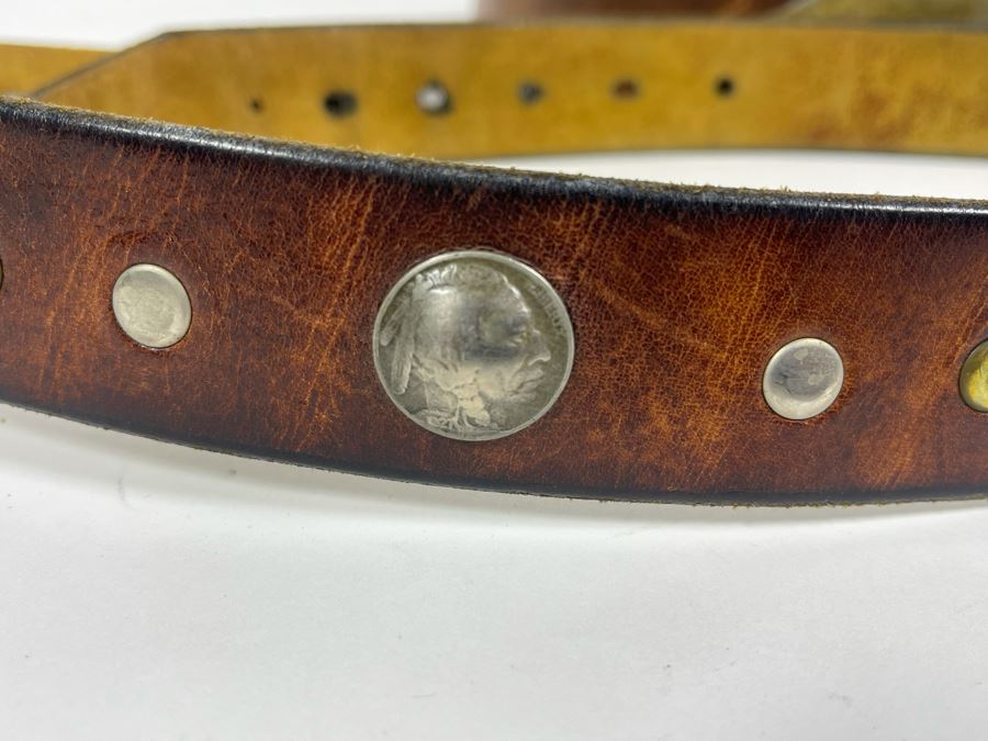 Brass Belt Buckles And Leather Belts (Size 36-38): USC, San Ysidro Ranch By Mastercraft, Whales 1978 By John A. L. Osborn [Photo 8]