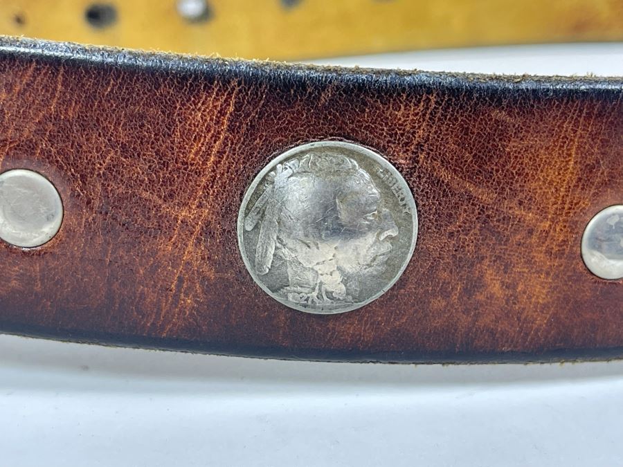 Brass Belt Buckles And Leather Belts (Size 36-38): USC, San Ysidro Ranch By Mastercraft, Whales 1978 By John A. L. Osborn [Photo 9]