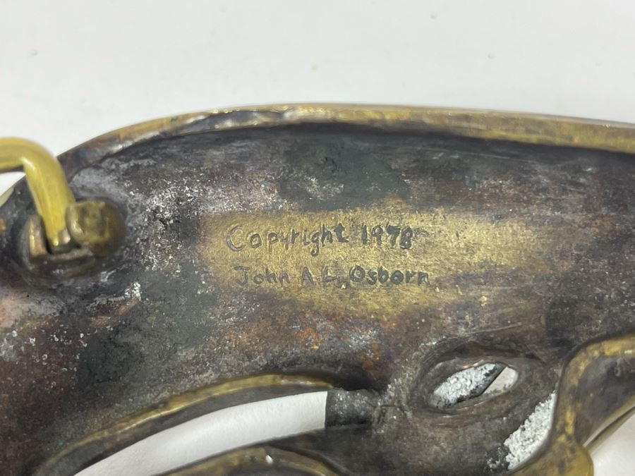 Brass Belt Buckles And Leather Belts (Size 36-38): USC, San Ysidro Ranch By Mastercraft, Whales 1978 By John A. L. Osborn [Photo 12]