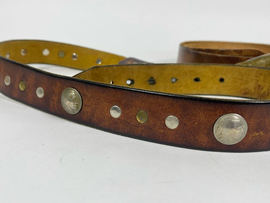 Brass Belt Buckles And Leather Belts (Size 36-38): USC, San Ysidro Ranch By Mastercraft, Whales 1978 By John A. L. Osborn [Photo 7]